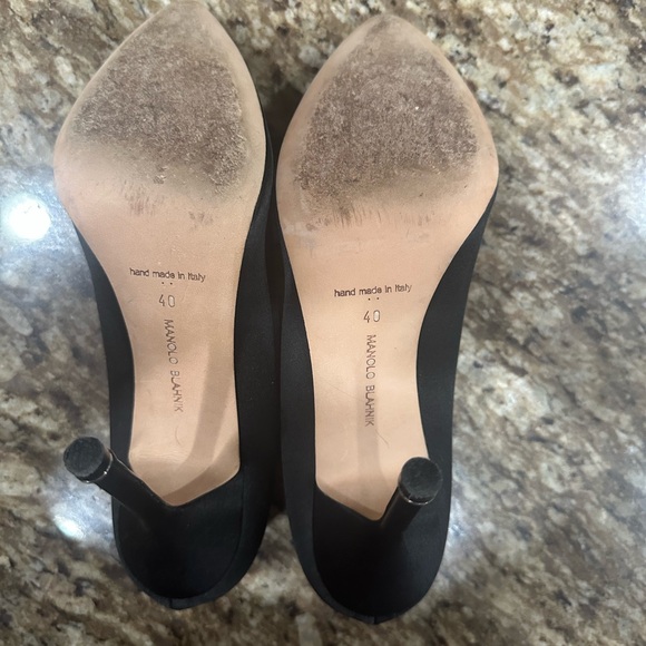 Manolo Blahnik Black Heels with Sparkling Embellishments - Picture 3 of 4